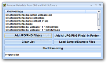 Remove Metadata From JPG and PNG Software screenshot