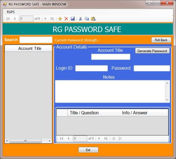 RG Password Safe screenshot