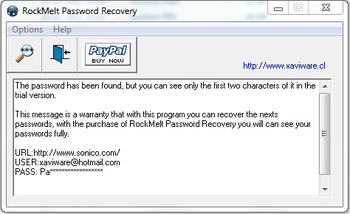 RockMelt Password Recovery screenshot