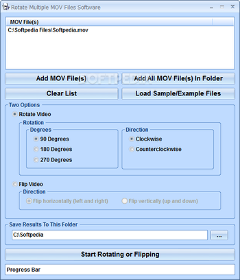 Rotate Multiple MOV Files Software screenshot