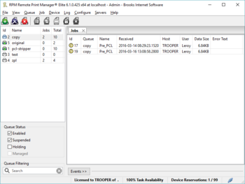RPM Remote Print Manager Elite 64-bit screenshot