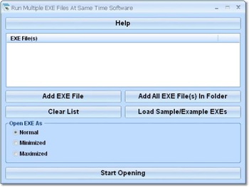 Run Multiple EXE Files At Same Time Software screenshot