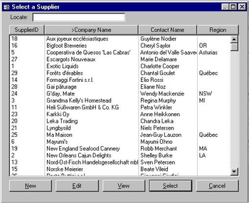 Selector for MS Access 2000 screenshot