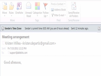 Sender's Time Zone for Outlook screenshot