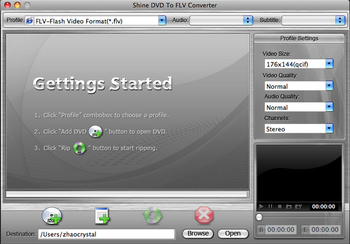 Shine DVD To FLV Converter for Mac screenshot