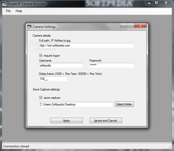 Simple IP Camera Recorder screenshot