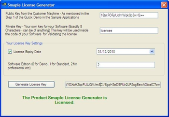 Smaple License screenshot