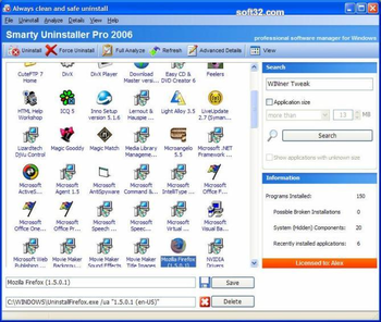Smarty Uninstaller 2009 Pro screenshot 3