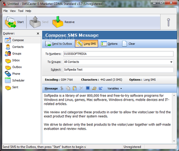 SMSCaster E-Marketer CDMA screenshot