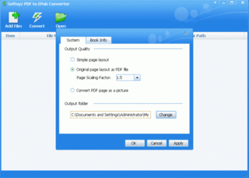 Softxyz PDF to ePub Converter screenshot