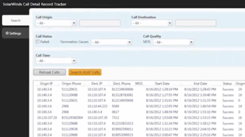 SolarWinds Call Detail Record Tracker screenshot 2