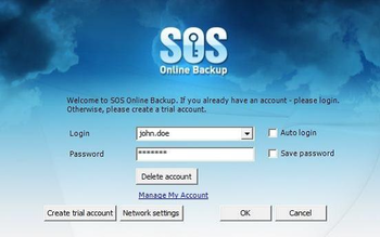 SOS Online Backup screenshot 2