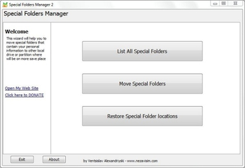 Special Folders Manager  screenshot