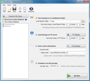 SQL Backup and FTP screenshot