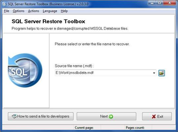 SQL Server Restore Toolbox screenshot