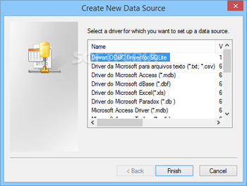 SQLite ODBC driver screenshot