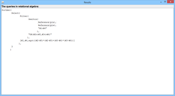 SQLToAlgebra screenshot 2