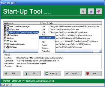 Start-Up Tool screenshot 3