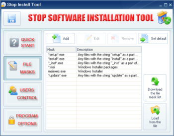 Stop Installation Tool screenshot