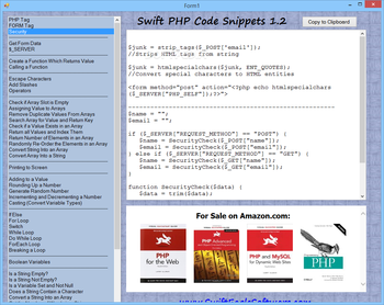 Swift PHP Code Snippets screenshot