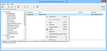 System Scheduler Professional screenshot