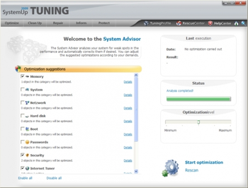 SystemUp Tuning 2009 screenshot 2