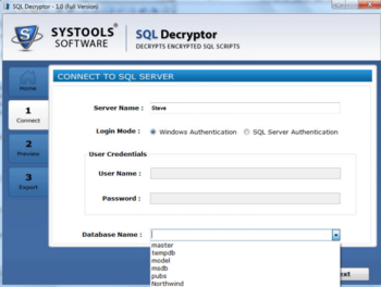 SysTools SQL Decryptor screenshot 2