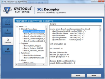 SysTools SQL Decryptor screenshot 3