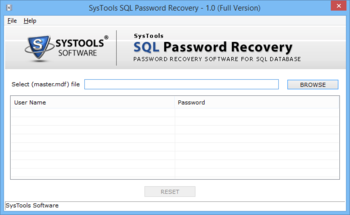 SysTools SQL Password Recovery screenshot 2