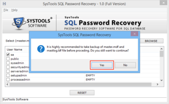 SysTools SQL Password Recovery screenshot 4