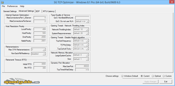 TCP Optimizer screenshot 2