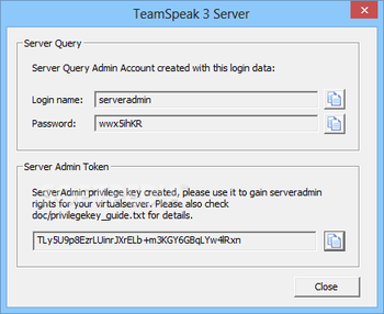 TeamSpeak Server screenshot