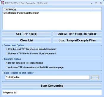 TIFF To Word Doc Converter Software screenshot
