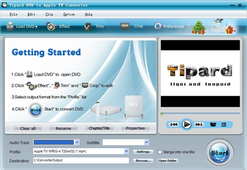 Tipard DVD to Apple TV Converter screenshot