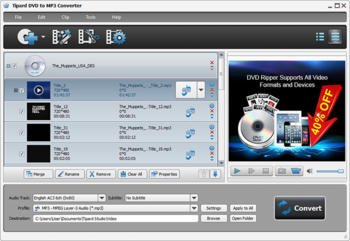 Tipard DVD to MP3 Converter screenshot 5