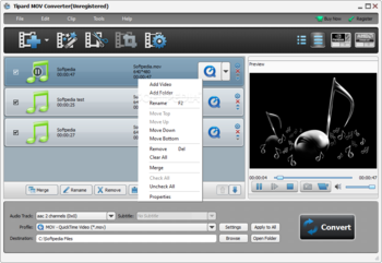 Tipard MOV Converter screenshot