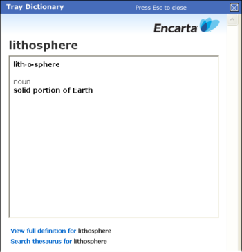 Tray Dictionary screenshot