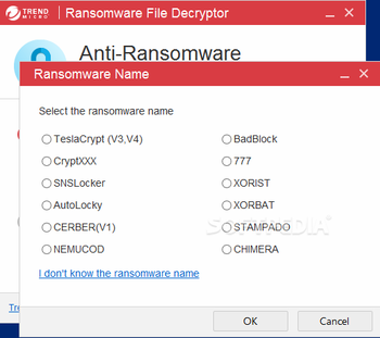 Trend Micro Ransomware File Decryptor screenshot 2