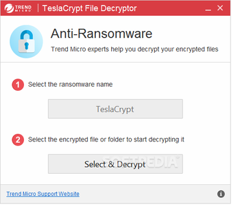 Trend Micro TeslaCrypt File Decryptor screenshot