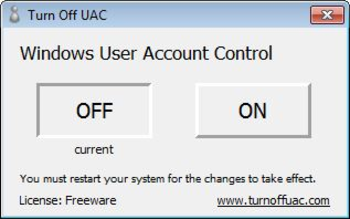 Turn Off UAC screenshot