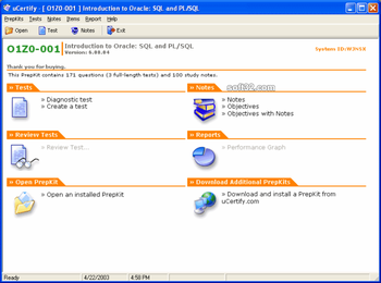 uCertify OCP DBA9i PL/SQL - 1Z0-001 exam screenshot 3