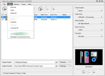 Ultra iPod Movie Converter screenshot 3