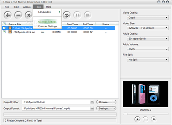 Ultra iPod Movie Converter screenshot 5