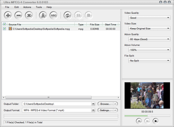 Ultra MPEG-4 Converter screenshot