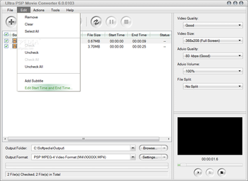 Ultra PSP Movie Converter screenshot 3