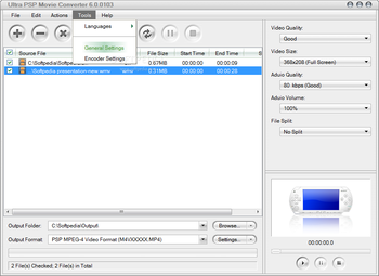 Ultra PSP Movie Converter screenshot 5