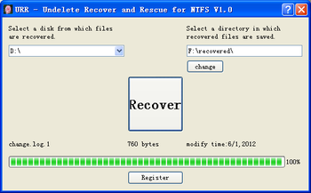 Undelete Recover and Rescue for NTFS screenshot