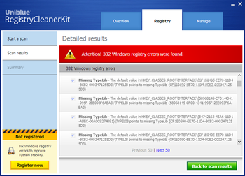 Uniblue RegistryCleanerKit screenshot 4
