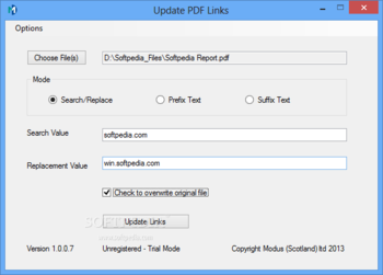 Update PDF Links screenshot