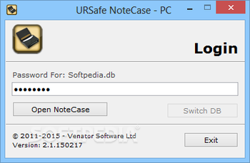 URSafe NoteCase - PC screenshot